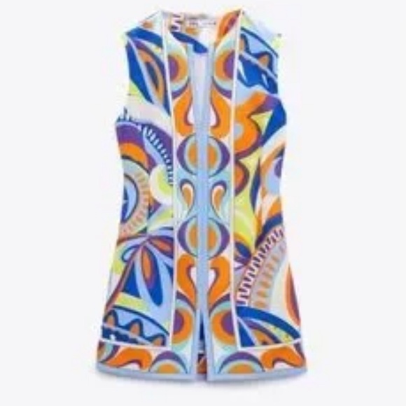 Zara Colorful Sleeveless Geometric Dress - Picture 2 of 5
